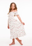 Платье для Девочки Летти Принт Белый, Белый, 134