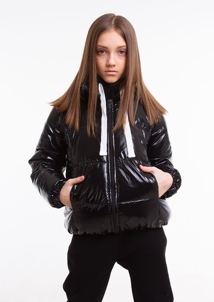 Куртка для девочки Доминика черный, Черный, 128