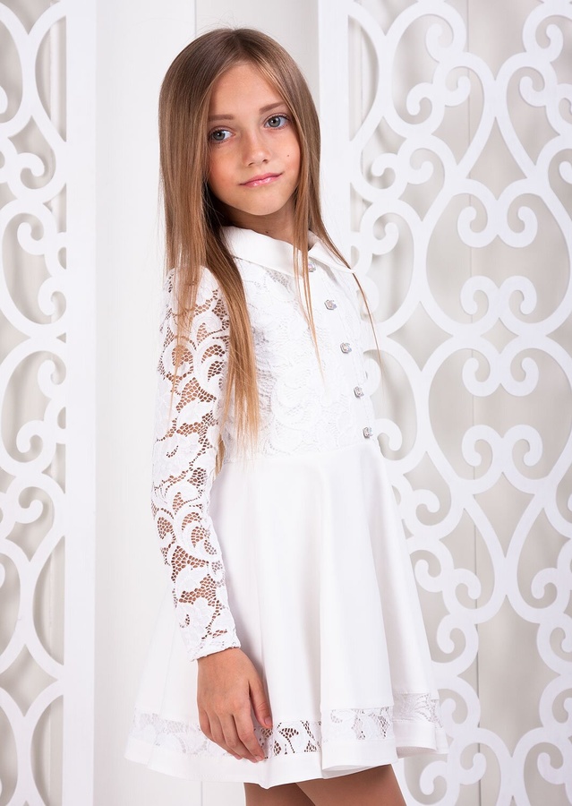 Платье для девочки Сицилия белый, Белый, 116