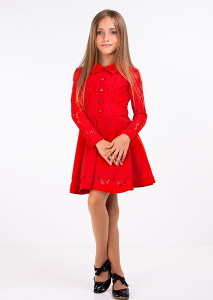Платье для девочки Сицилия красный, Красный, 152