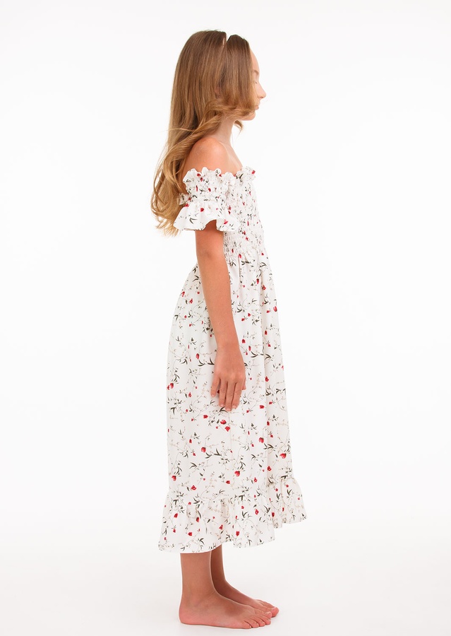 Плаття для дівчинки Лєтті Прінт Білий, Білий, 134