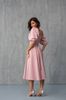Платье-бюстье длины миди с объемными рукавами и завязкой на спине, Розовый, 36(S)