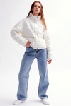 Куртка жіноча LS-8933-3 укорочена на блискавці з кишенями молочний, Молочний, 42