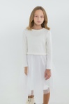 Платье для девочки нарядное Лея белое, Белый, 122