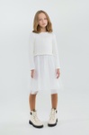 Платье для девочки нарядное Лея белое, Белый, 134