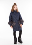 Куртка для девочки Сара синий, Темно-синий, 146