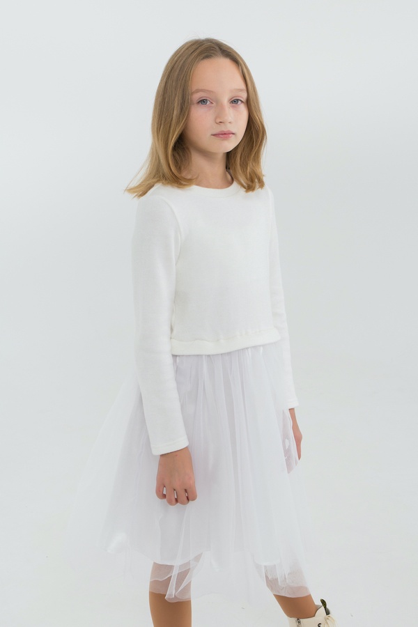 Нарядне плаття для дівчинки Лєя біле, Білий, 122
