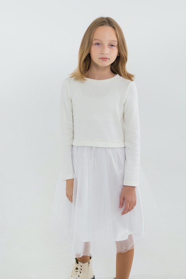 Нарядне плаття для дівчинки Лєя біле, Білий, 122