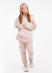Комплект для дівчинки худі оверсайз та штани-карго рожевий, Рожевий, 122