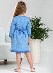 Платье с вышивкой для девочки Мальвы голубая, Голубой, 140