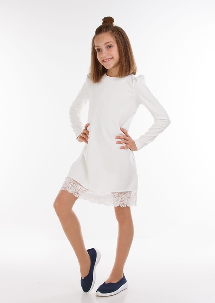 Платье для девочки Ноир кружево молочный, Молочный, 152