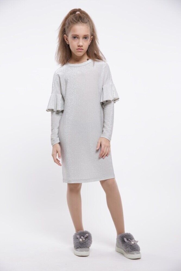 Нарядне плаття для дівчинки Боні сріблястий, Сріблястий, 152