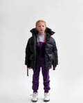 Пуховая зимняя куртка для девочки DT-8359-8 с поясом черный, Чорний, 34