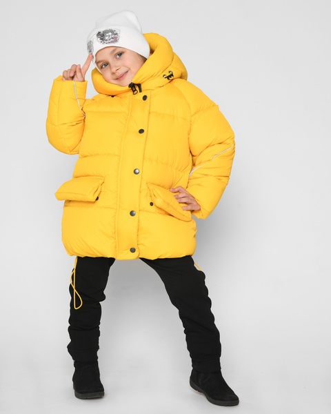 Яскрава зимова куртка для дівчаток від 6 до 17 років XW_DT-8329-6, Жовтий, 30