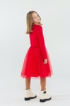 Платье для девочки нарядное Лея красное, Красный, 122