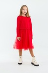 Платье для девочки нарядное Лея красное, Красный, 122