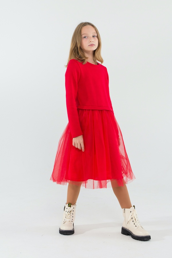 Нарядне плаття для дівчинки Лєя червоне, Червоний, 140