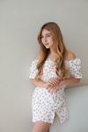 Літнє плаття для дівчинки TL0030 з мусліму вишні білий, Білий, 152-158