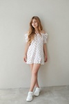 Летнее платье для девочки TL0030 из муслима вишни белый, Белый, 140-146
