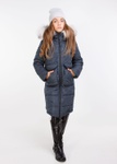 Зимняя куртка для девочки Харди графит подросток, Графит, 152