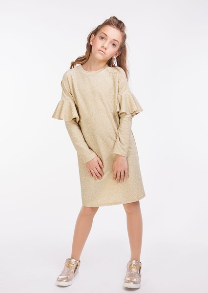 Нарядне плаття для дівчинки Боні золотий, Золотий, 152