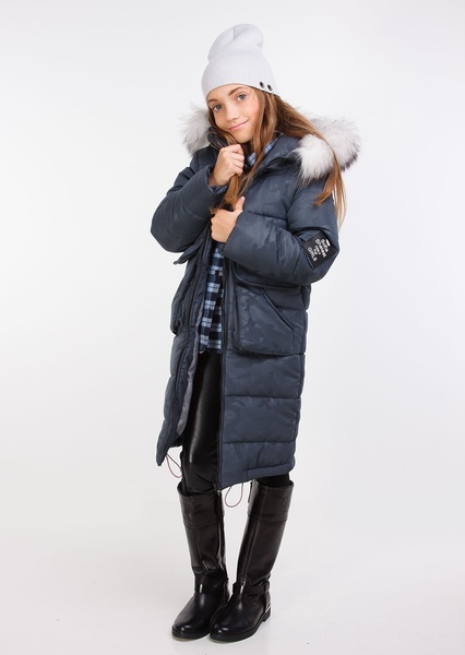 Зимова куртка Харді графіт підліток, Графит, 152