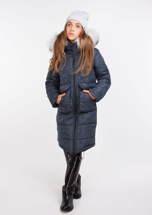 Зимова куртка Харді графіт підліток, Графит, 152