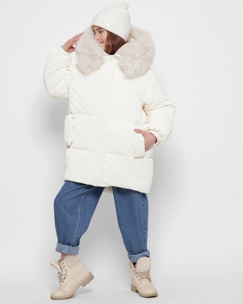Зимняя куртка с вышивкой для девочек (6-17 років) XW_DT-8322-3, Белый, 30