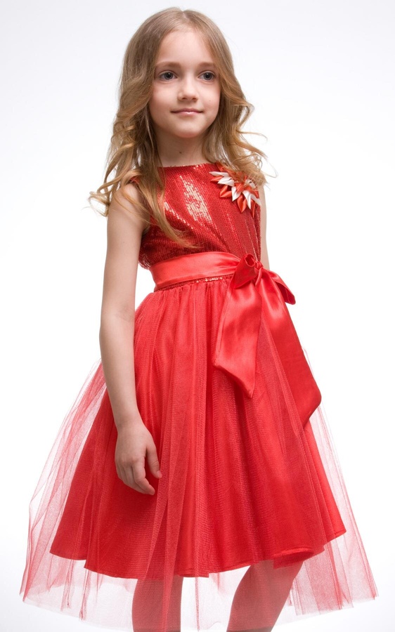 Платье для девочки Эмили Красный, Красный, 122