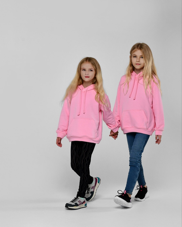 Худі для дітей HD-12017-15 з капюшоном із регульованим шнурком світла троянда, Рожевий, 110