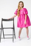 Платье из экокожи в стиле Барби для девочки розовое, Розовый, 110