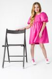 Фото Сукня з екошкіри в стилі Барбі для дівчинки рожева