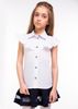 Рубашка для девочки №6 без рукавов, Белый, 146