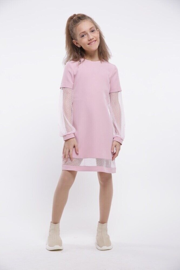 Нарядное для девочки платье Тина розовый, Розовый, 146