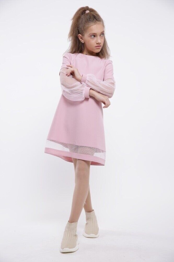 Нарядное для девочки платье Тина розовый, Розовый, 134