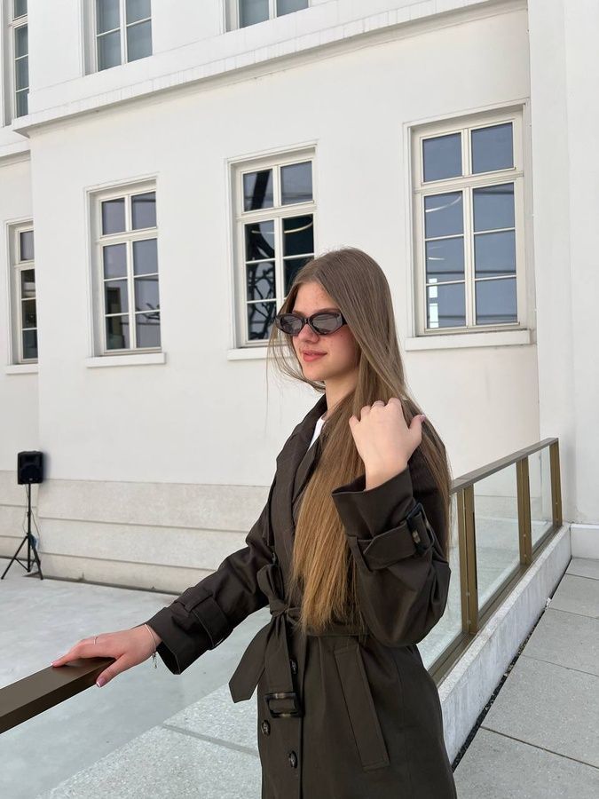 Тренч женский классический двубортный длинный с поясом, S