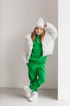 Вязаный костюм для девочки PMR111 зеленый, Зелёный, 122-128