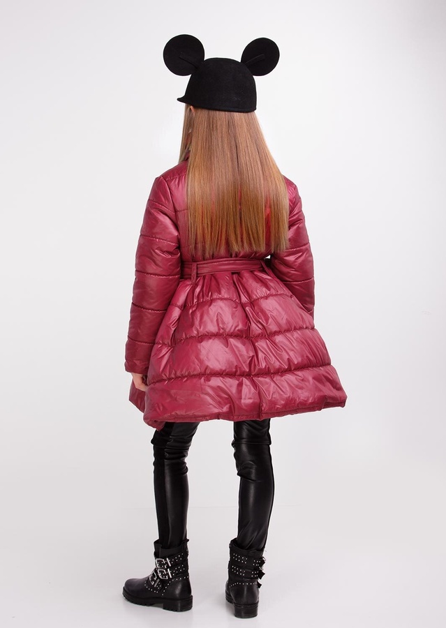 Куртка для девочки Медина бордо подросток, Бордовый, 146