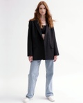 Женский пиджак прямого кроя JK-9028-8 удлиненный черный, Чорний, S