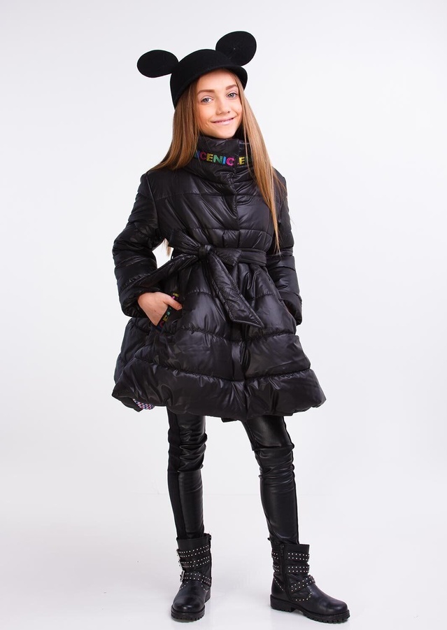 Куртка Медіна чорна підліток, Черный, 152