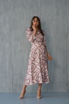 Жіноча сукня на запах з геометричним принтом, Капучино, S