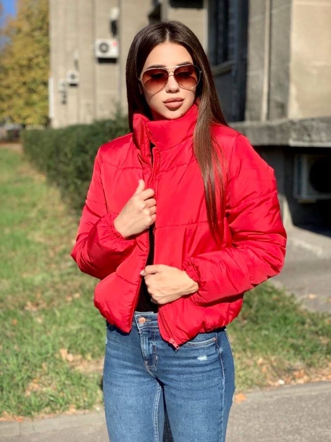 Куртка для підлітка дівчинки MSH-145 червона, Червоний, 42