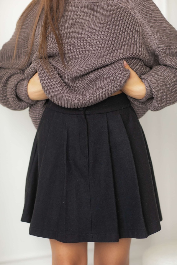 Об'ємний светр для дівчинки капучино, Капучино, 122-128
