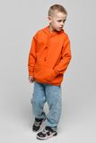 Фото Худи для детей HD-12017-17 с карманом и капюшоном со шнурком оранжевое