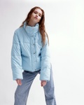 Куртка женская демисезонная LS-8933-11 укороченная оверсайз голубая, Голубой, 42