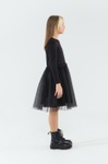 Нарядне плаття для дівчинки Лєя чорне, Черный, 152