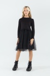 Нарядне плаття для дівчинки Лєя чорне, Черный, 128