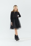 Нарядне плаття для дівчинки Лєя чорне, Черный, 134