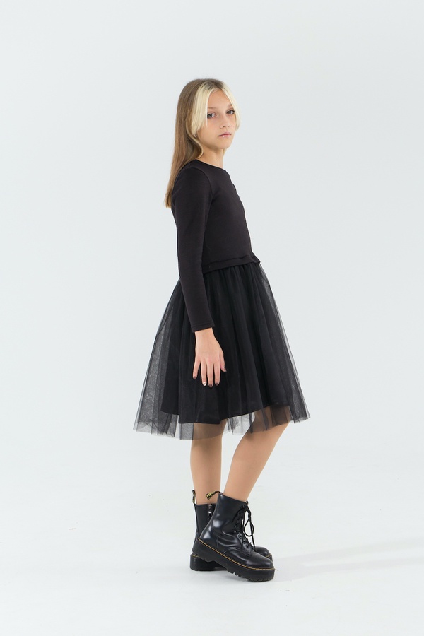 Нарядне плаття для дівчинки Лєя чорне, Черный, 146
