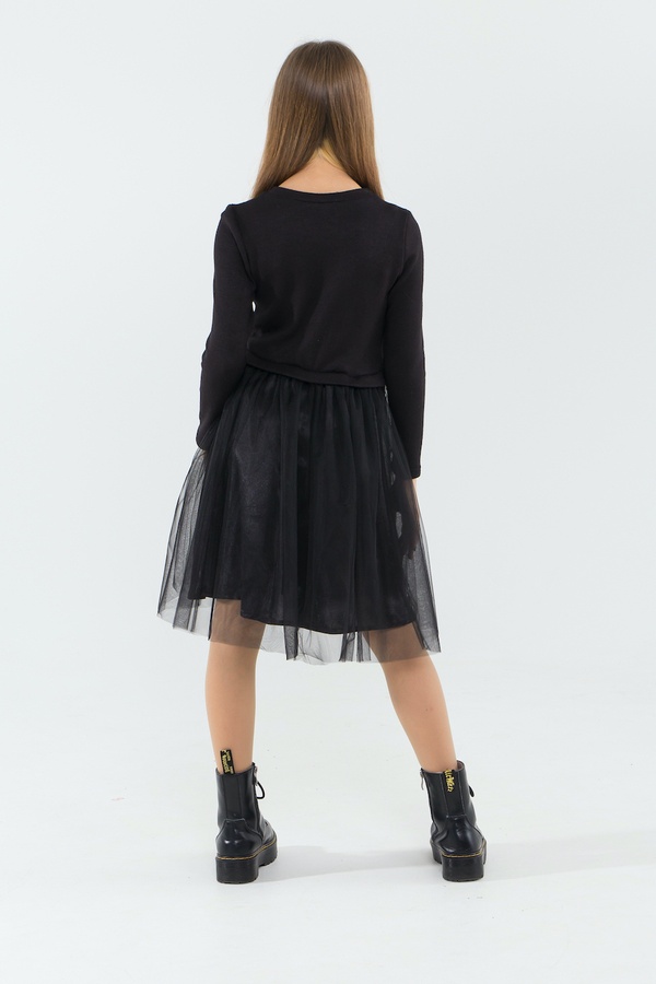 Нарядне плаття для дівчинки Лєя чорне, Черный, 122